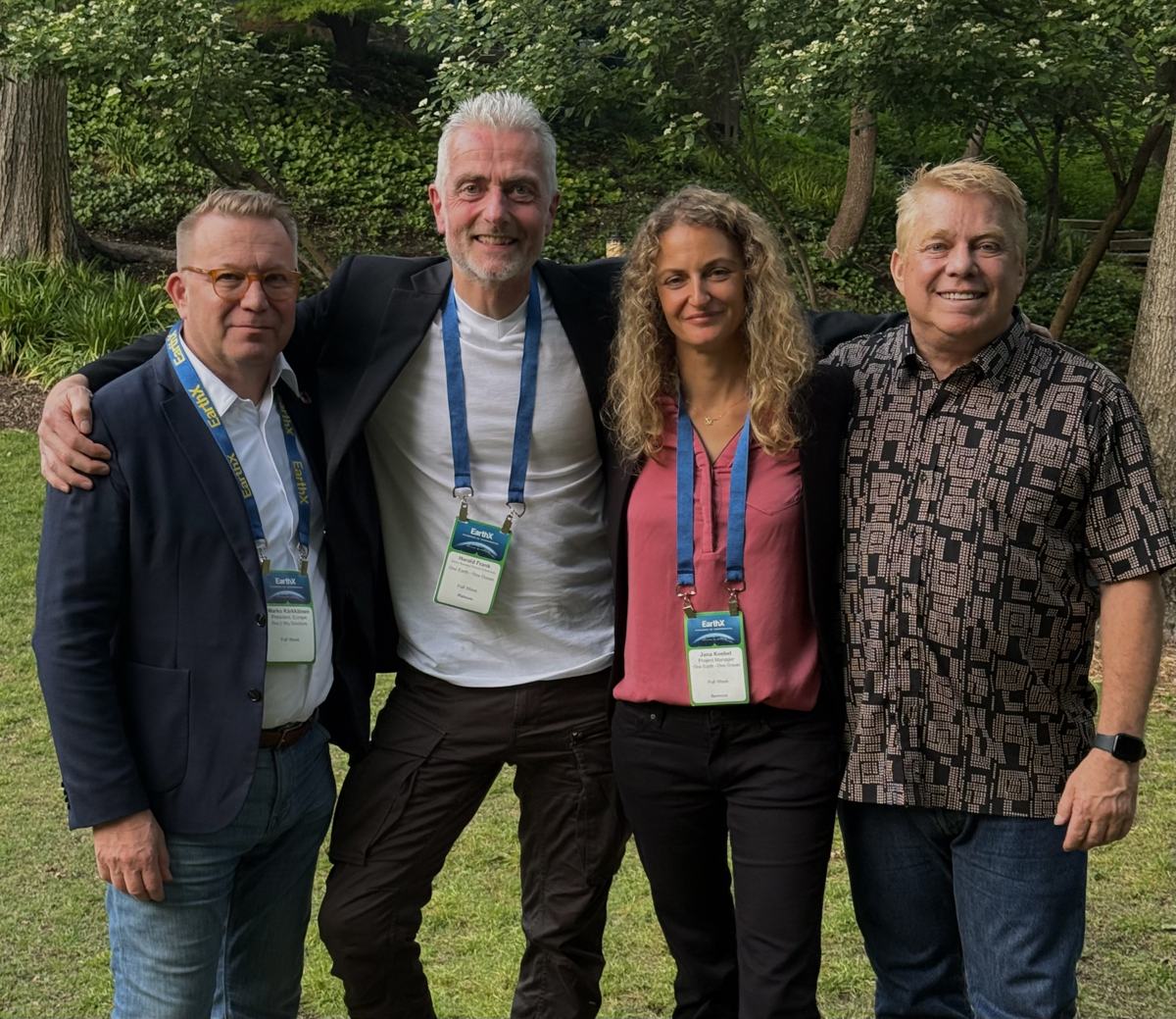 Marko Kärkkäinen, Dr. Harald Frank, Jana Koebel and Steve Bender together at EarthX 2025